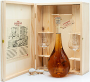 Fruchtflasche Vieille Poire in Holzbox mit 2 Gläsern